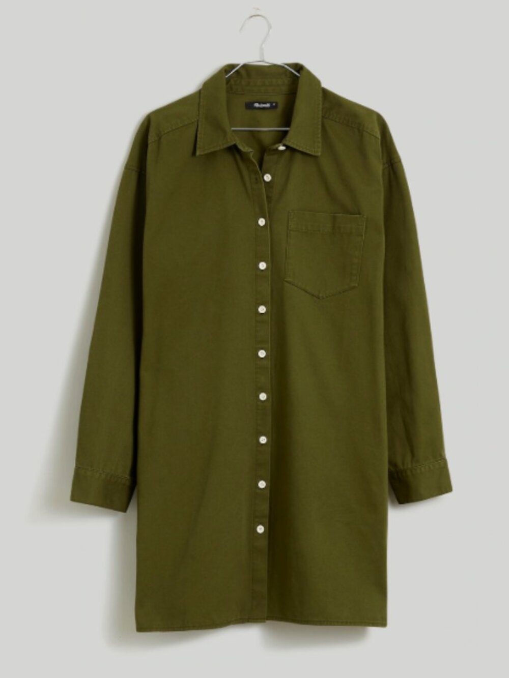 Madewell Mini Shirtdress in Loden Re generative Chino Sz XL